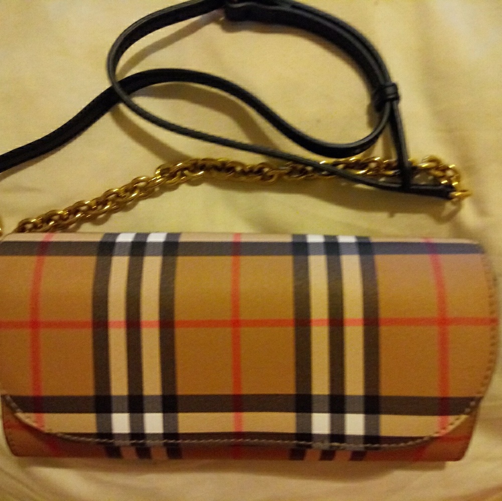 Burberry clutch with chain. Brand new with tags